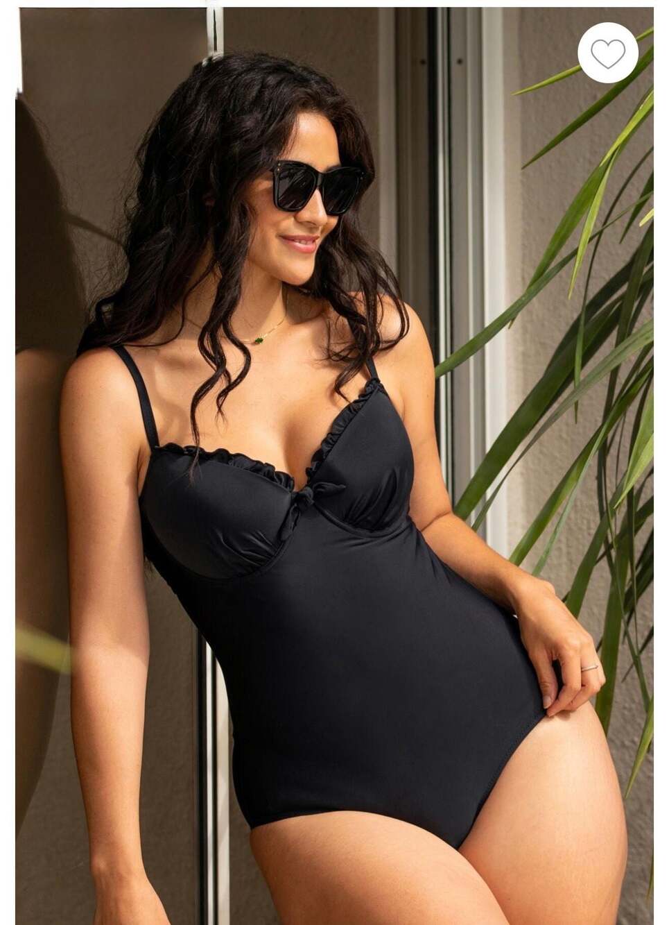 Pour Moi Splash Padded Underwired Control Swimsuit - Black 36G